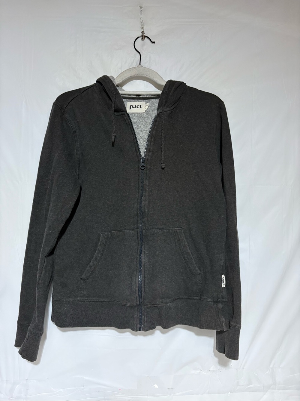 Pact Women's Charcoal Gray Zip Hoodie